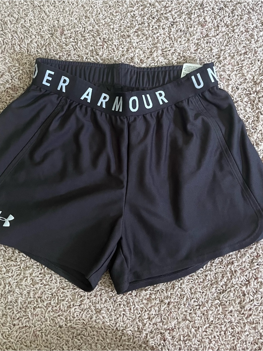 Under Armour Black Women's Athletic Shorts with Branded Waistband
